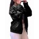 thumbnail image 3 of Chaquetas de para Mujer, Abrigos de Motociclista de Imitación de Gran Tamaño, Ropa de Moda para Otoño Negro M, 3 of 8