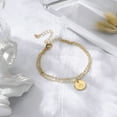 thumbnail image 3 of TINGN Layered Disc Initial Bracelets for Women 14K Gold Plated Everyday Layered Beads Chain, 3 of 5