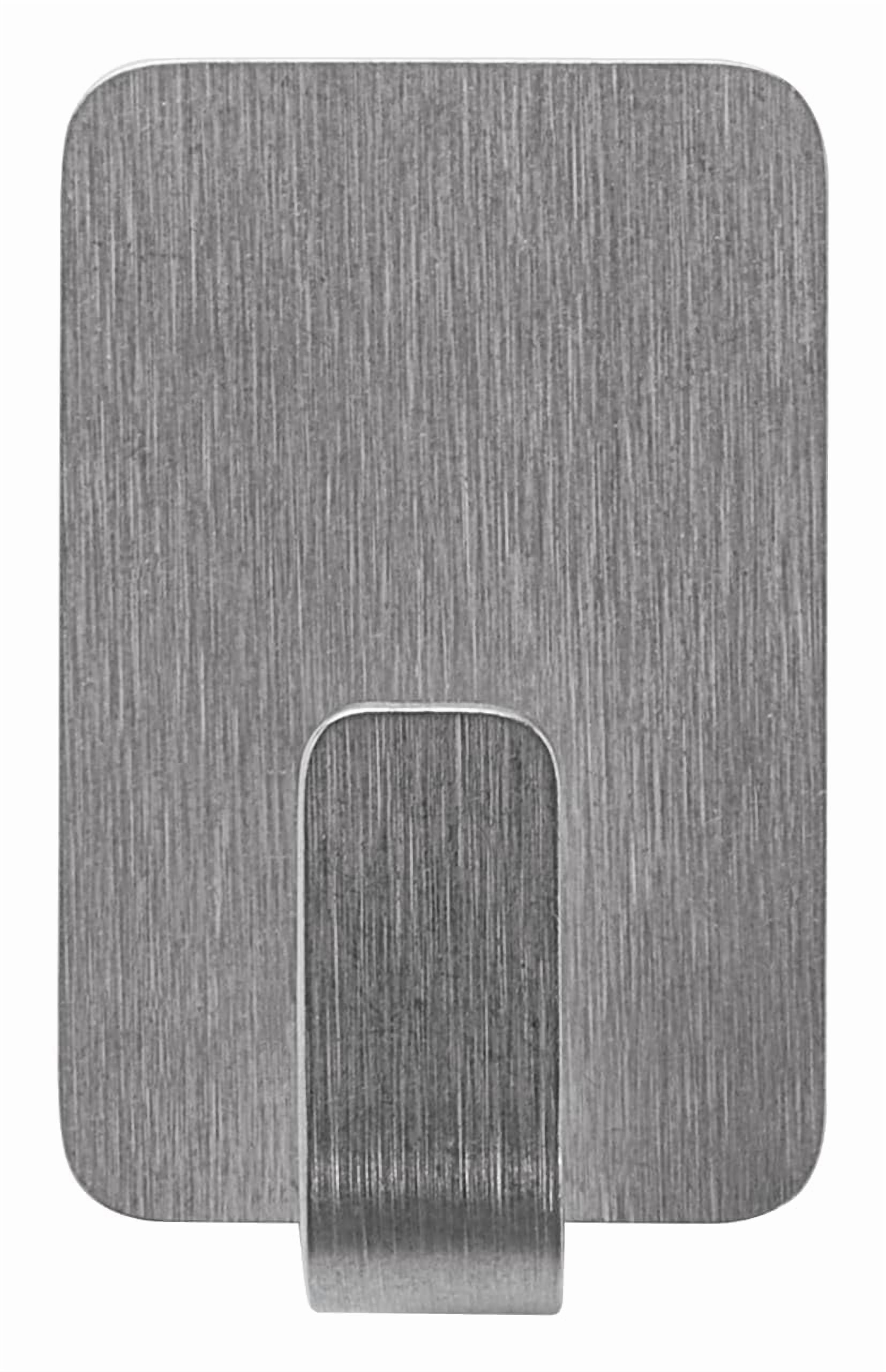 FEFEFW-Small Stainless Steel Metal Hooks 8 Hooks 10 Strips Holds up to 0.5 lb Removable Self Adhesive Hooks Great for Wall Decor