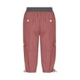 thumbnail image 4 of Gerichy Women's Cargo Capris Hiking Lightweight Quick Dry Summer Outdoor Casual Travel Pants with Pockets Women Drawstring Cargo Pants With Pocket Elastic Capri Joggers Outdoor Hiking Pants, 4 of 5