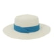 thumbnail image 1 of Sonducket Sombrero de paja de verano de ala ancha, informal, transpirable, para acampar, pescar, viajar, playa, moda, tapa plana, gorra Sombreros Blanco Leche Azul NO10, 1 of 6