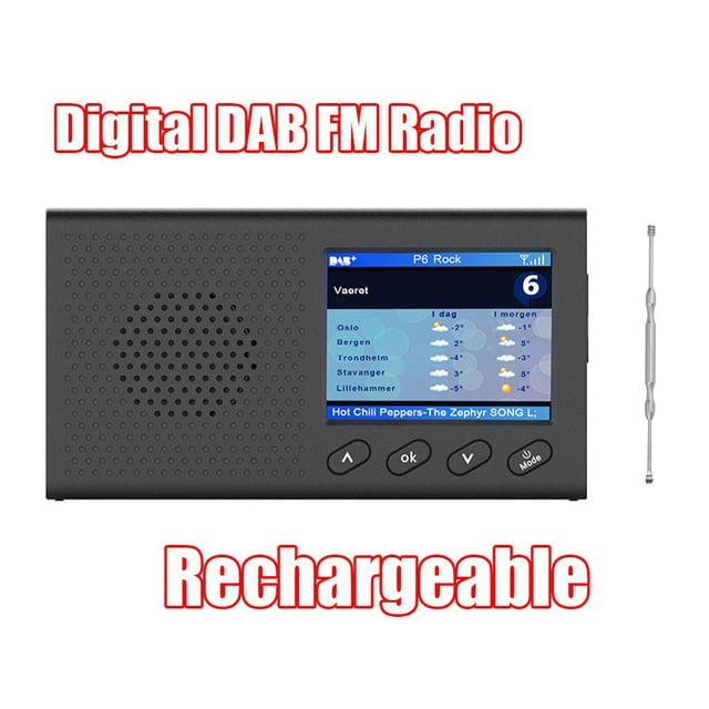 Radio Digital , Recargable, Compacta, Personal, Negra Con Conector Para Auricures