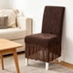 thumbnail image 5 of Fundas de silla de hotel de jacquard con faldón - Fundas elásticas gruesas de una sola pieza para sillas de comedor, para el hogar, bodas y fiestas | Poliéster, antiarrugas, cobertura total, 5 of 6