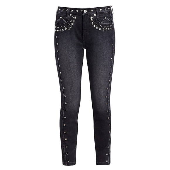 Current/Elliott The 7-Pocket High-Rise Stilleto Studded Jeans Luminary ( 27 )