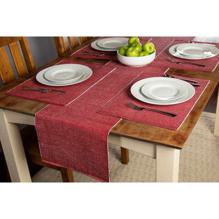  Red Placemats Set of 4, Cranberry Cloth Place Mats