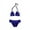Purple - navy, variant on bar III Womens Triangle Side Tab 2 Piece Bikini, Purple, X-Small