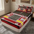 thumbnail image 3 of Erosebridal Red Fire Truck Zipper Twin Comforter Sets with Fitted Sheet and 2 Pillowcases for Boys Men, Cartoon Vehicle Theme Zipper Bedding Set, Black Reversible, 4 Pieces, 3 of 7