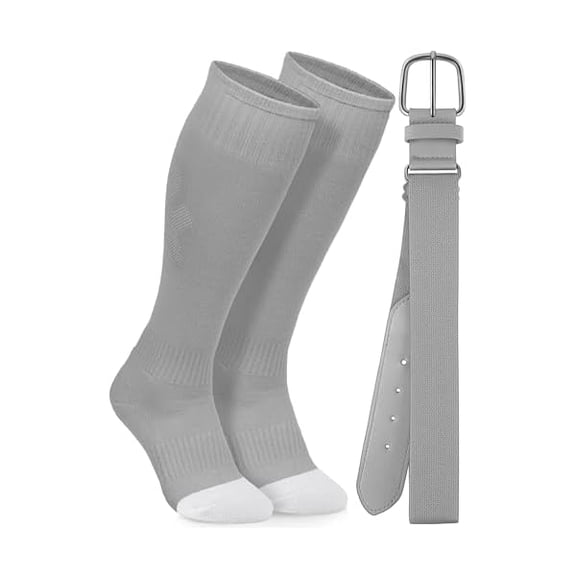 EryueerBaseball Socks and Belt Combo Youth Boys Softball Football Socks and Elastic Baseball Belts for Boys Girls
