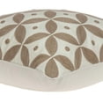 thumbnail image 3 of 20" X 7" X 20" Transitional Beige And White Accent Pillow Cover With Poly Insert, 3 of 5