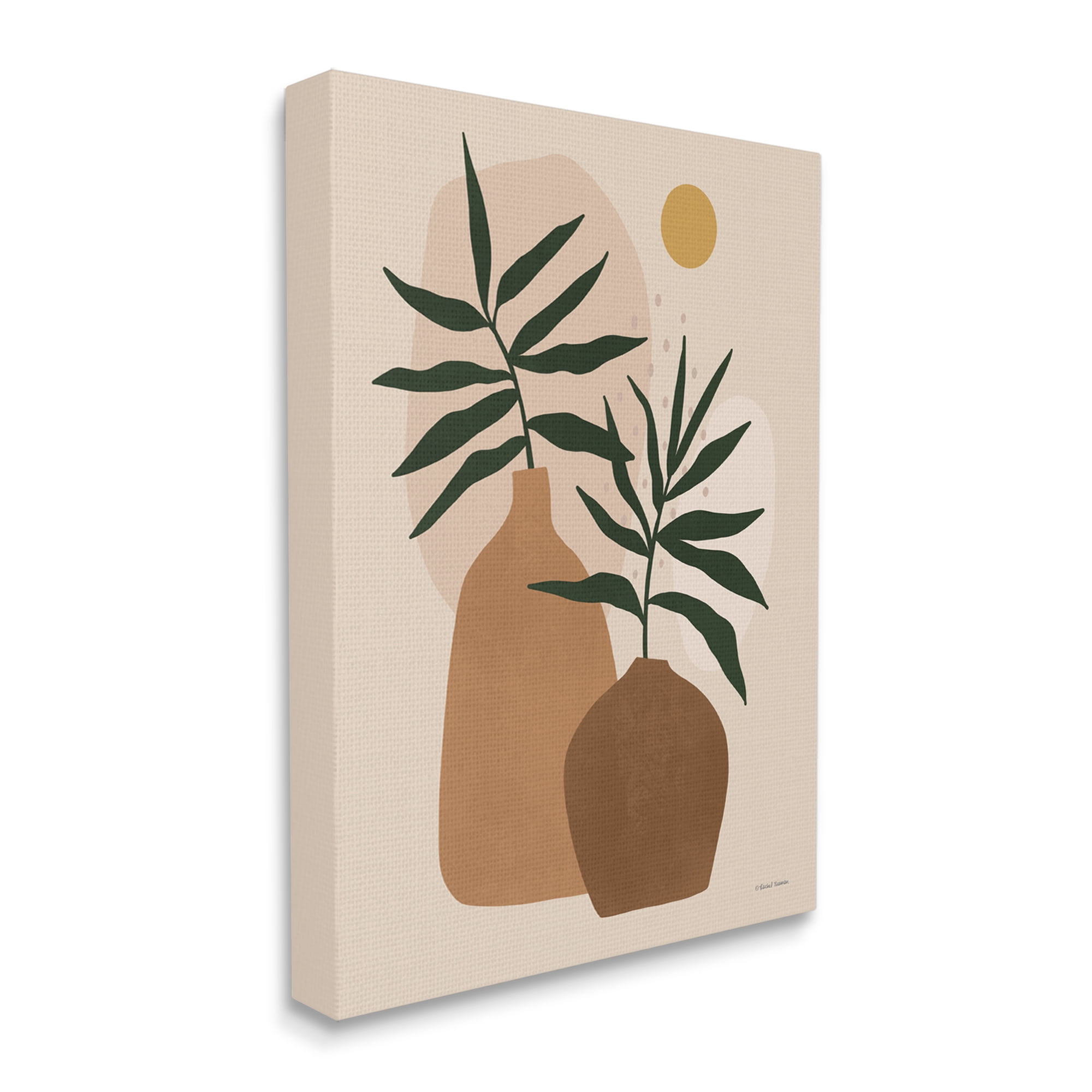 Stupell Industries Potted Plant Vases Cutout Abstract Botanical Shapes Graphic Art Gallery Wrapped Canvas Print Wall Art, Design by Rachel Nieman