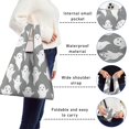 thumbnail image 5 of 5 Pack Foldable Shopping Bag,Gray Halloween White Ghosts Reusable Grocery Bags with Pockets,Large Reusable Tote Bags with Handles Waterproof & Lightweight, 5 of 6