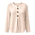 thumbnail image 7 of WUSUOWEI Women'S Sweatshirts V-Neck Knitted Blouse Long Sleeve Loose Front Design Womens Casual Daily Top S, 7 of 7