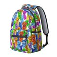 thumbnail image 2 of Colorful Dog Breeds White Pattern Backpack for School, Cute School Bag with Adjustable Shoulder Straps and Padded Back, 15.3"x11"x7.1", 2 of 5