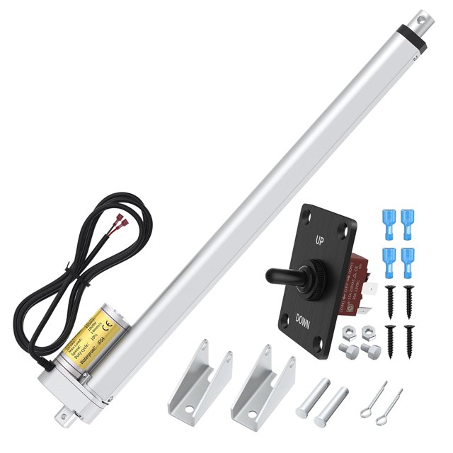 Bamboohart 12V Linear Actuator 4" Actuator 14 mm/s High Speed Linear Actuator Waterproof 1000N/220lbs Stroke with Reverse Polarity Switch Controller
