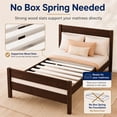 thumbnail image 4 of SESSLIFE Twin Bed Frame, Solid Wood Twin Platform Bed Frame with Headboard & Footboard, No Box Spring Needed with 250LBS, Easy Assembly, Espresso, 4 of 9