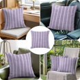 thumbnail image 4 of Throw Pillow Covers 26x26 Inch, Lavender Purple Striped Decorative Pillow Cases for Couch Sofa Bed, Modern Simple Lines Art Cotton Linen Square Home Decor Pillowcases with Hidden Zipper, 4 of 9
