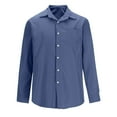 thumbnail image 3 of safuny Loose Tops for Men Fashion Solid Color Pullover Casual Cotton Sweatshirts with Pockets Long Sleeve Button Tees Fall Turn Down Collar Shirts Relaxed Outwear Blue L, 3 of 4