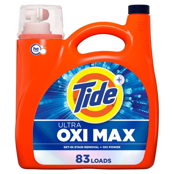 Tide Ultra Oxi Max Liquid Laundry Detergent, Set-in Stain Removal Plus Oxi Power, Laundry Detergent Liquid with Extra Oxi Power, 3.46 Litres, 83 Wash Loads
