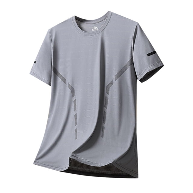adviicd Chemises Décontractées pour Hommes T-Shirts Graphiques Grande Taille Hauts en Coton Gris,L