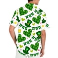 thumbnail image 4 of Domuza St Patricks Day Shirt for Men Casual Irish Green Shamrock Printed T Shirt Fashion Holiday Button Down Short Sleeve Lapel Blouse Cyan L, 4 of 4