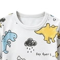 thumbnail image 4 of Cethrio Boys Cotton Pajama Sets, Long Sleeve 2 Piece Cute Crew Neck Boys' Sleepwear Gray Size 7-8T, 4 of 6