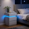 thumbnail image 4 of LEDREM LED Nightstand with 3 Drawers,Adjustable RGB Light Colors and Modes,Modern Bedside Table with Large Storage and Remote,Side Table,Cloud White, 4 of 6