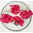thumbnail image 4 of Fennco Styles Handmade Double Moth Orchid Decorative Napkin Rings, Set of 4 - Fuchsia Flower Napkin Holders for Dining Table, Banquet, Wedding, Holiday Décor and Special Event, 4 of 7