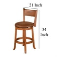 thumbnail image 5 of Marv Swivel Counter Height Chair Set of 2, Brown Faux Leather, Wood, 5 of 6