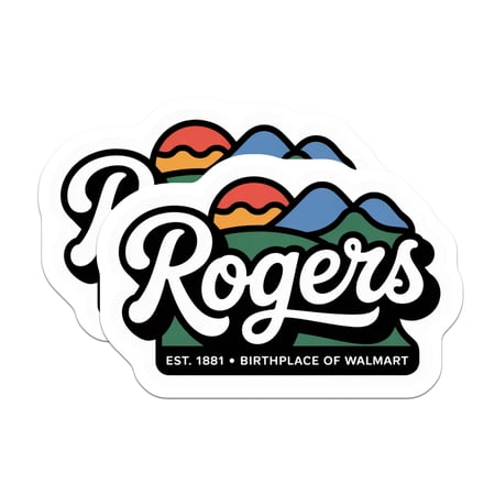 (2 Pack) Rogers Arkansas Stickers – Walmart Birthplace Decals – City Pride Souvenirs – 5 On Longest Side – Sticks to Smooth Flat Surfaces – Made in USA – BMCS17880 (2 Pack) Rogers Arkansas Stickers – Walmart Birthplace Decals – City Pride Souvenirs – 5 On Longest Side – Sticks to Smooth Flat Surfaces – Made in USA – BMCS17880