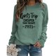 thumbnail image 1 of ICHUANYI Clearance Women's Fashion Printed Loose T-shirt Long Sleeves Blouse Round Neck Casual Tops(Mint Green, S) ICHUANYI WER2023081203965, 1 of 4