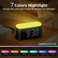 thumbnail image 3 of Rainbow Alarm Clock for Bedroom, Large Display with Dimmer, Large Night Light with 7 Colors, Dual Alarm, True Battery Backup, Colorful Clock for Kids,Teens, 3 of 7