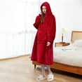 thumbnail image 4 of SHANNA Wearable Blanket Hoodie Sweatshirt Oversized Blanket Soft  2-in-1 blanket and Cushion Warm Cosy Fits All Men Women（TypeA#Wine Red）, 4 of 4