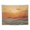 thumbnail image 5 of Chilfamy  Boho Tapestry Wall Hanging for Bedroom Aesthetic, Bohemian Vintage 70s Rainbow Sun Tapestries for Living Room, Retro Hippie Sunset Sea Wall Tapestry for Dorm Room Decor  50x40inch, 5 of 6