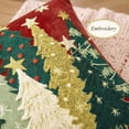 thumbnail image 6 of Sm:)e Red Green Tree Snowflakes Christmas Throw Pillow Covers 18x18 Inch, Soft Plush Faux Fur 3D Embroidered Decorative Cushion Covers for Sofa Home Decor, 6 of 8