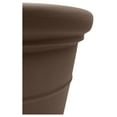 thumbnail image 4 of 20 Inch Terrazzo Extra Large Round Planter - Rolled Rim Weather Resistant Decorative Plastic Plant Pot with Drainage for Indoor Outdoor Use, Chocolate, 4 of 7