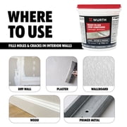 Würth Ready-to-Use Lightweight Joint Compound, 32oz (1 Quart), Pre-Mixed