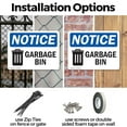 thumbnail image 3 of (2 Pack) Garbage Can OSHA Notice Sign 18 Inch X 12 Inch Plastic Sign, Weather Resistant, UV Protected for Workplace, Business, and Construction Site, Made in the USA, 3 of 8