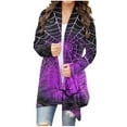 thumbnail image 2 of SOOMLON Halloween Sweatshirt for Women Witch Magic Shirt Witch Letter Print Tops Halloween Costumes Halloween Pajamas Long Sleeve T-Shirt Autumn Cardigan Print Shirt Halloween Cardigan, 2 of 7