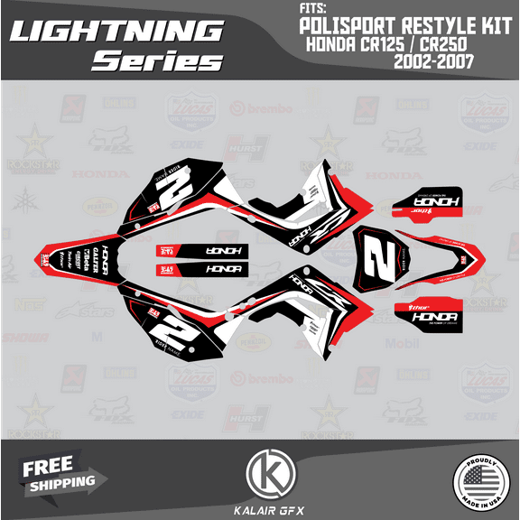 Kalair GFX Graphics Kit for Honda CR125 (2002-2007) Lightning Series