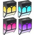 thumbnail image 1 of 4 Pack Outdoor Solar Fence Lights, Solar Led Wall Lights, Waterproof 2 Modes, Warm White and Color Changing for Post, Deck, Step, Stair, Driveway and, 1 of 5