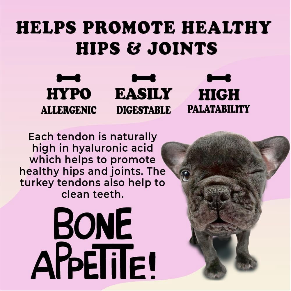 Turkey Tendons for Dogs - Turkey Dog Treats, Tenderloin - Made in The USA -Hypoallergenic Treats for Dogs - 9 oz
