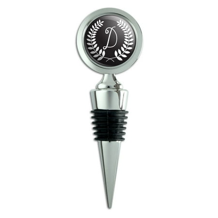 

Letter D Monogram Olive Leaves Wreath Calligraphy Wine Bottle Stopper
