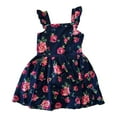 thumbnail image 5 of Zunie Girl Girl's Cotton Floral A-Line Any Occasion Knee-Length Dress (Navy Multi, 3T), 5 of 5
