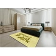 thumbnail image 5 of Ahgly Company Machine Washable Indoor Square Transitional Sun Yellow Area Rugs, 4' Square, 5 of 7