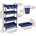thumbnail image 2 of Carrito utilitario JIUYOTREE de 4 niveles con ruedas bloqueables, azul, 2 of 8