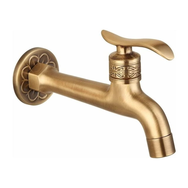 Grifo de latón antiguo con mango para lavandería, baño, montaje en pared, grifo para lavadora, jardín al aire libre, grifo frío de una sola manguera, oso de fresa Electrónica