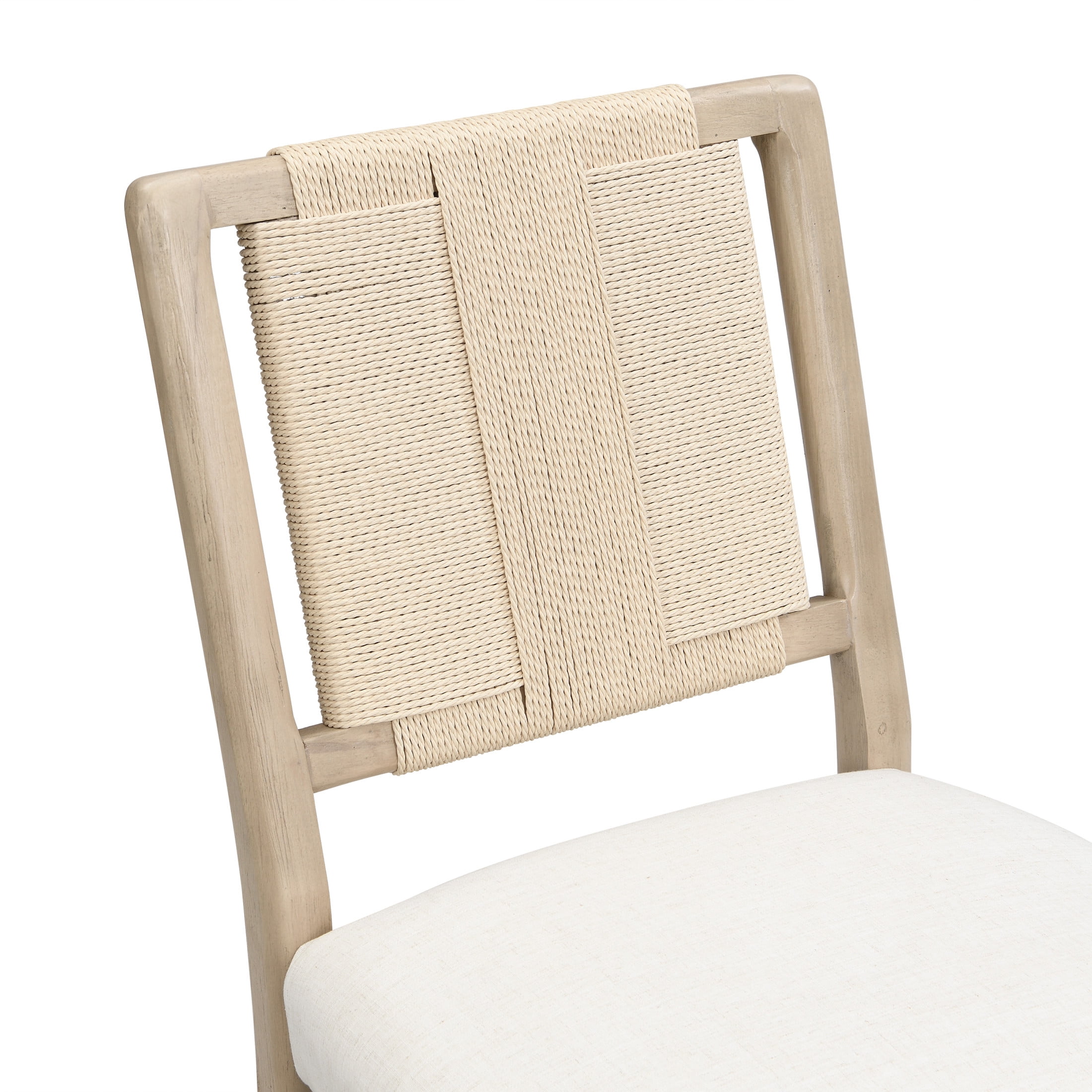 Christopher Knight Home 5-Piece Modern Dining Set, Round Table & Woven Rope Back Chairs, Light Ash