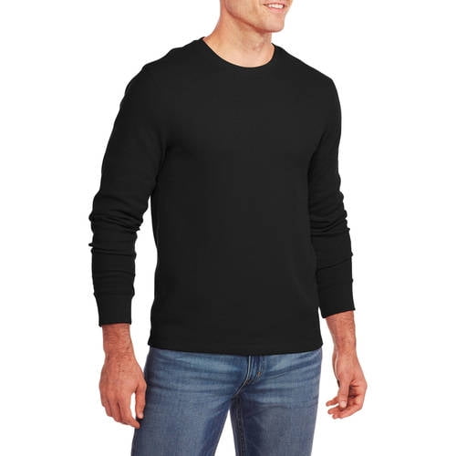 faded glory men's long sleeve thermal crew sweatshirt