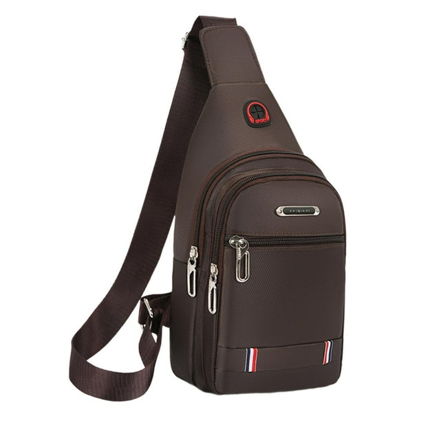 Bolso bandolera, mochila, mochila, bolso de hombro para correr, senderismo, viajes Marrón
