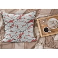 thumbnail image 2 of Nature Fluffy Throw Pillow Cushion Cover, Illustration of Sakura Branches Windy April Weather in Japanese Painting Style Art, Decorative Square Pillow Case, 36" x 36", Coral Black, by Ambesonne, 2 of 5